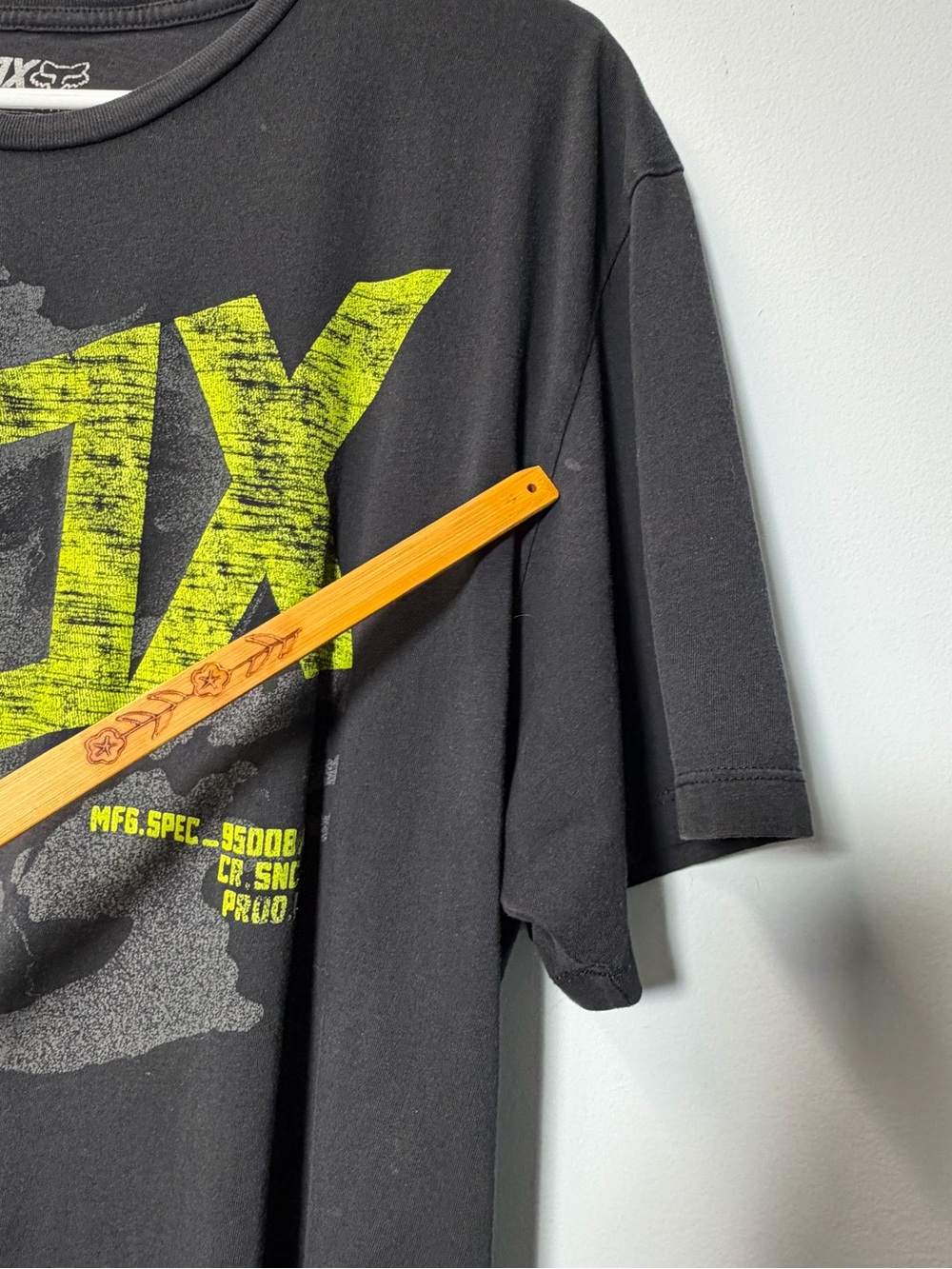 Fox Racing Motocross Graphic Tee Shirt Black Neon Yellow MFG SPEC Flaws - Picture 10 of 10